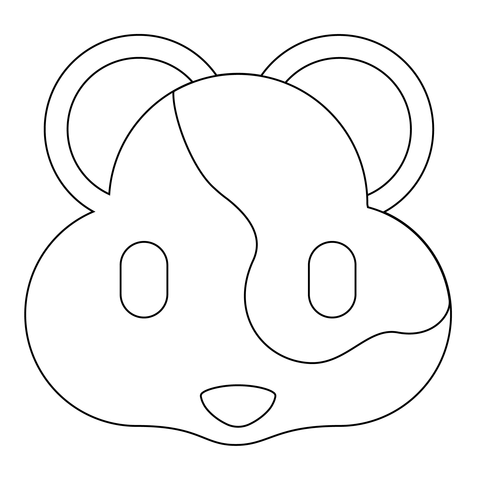 Hampster Emoji Coloring Page